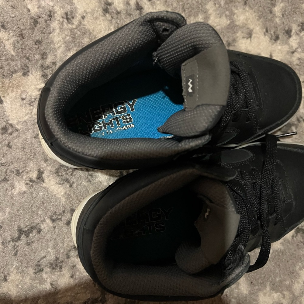Skechers Light Up Kids Black High-Top Sneakers - Picture 5 of 7